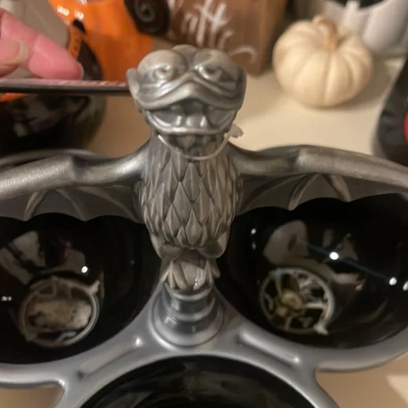 Haunted Mansion Black and Silver Serving Bowls